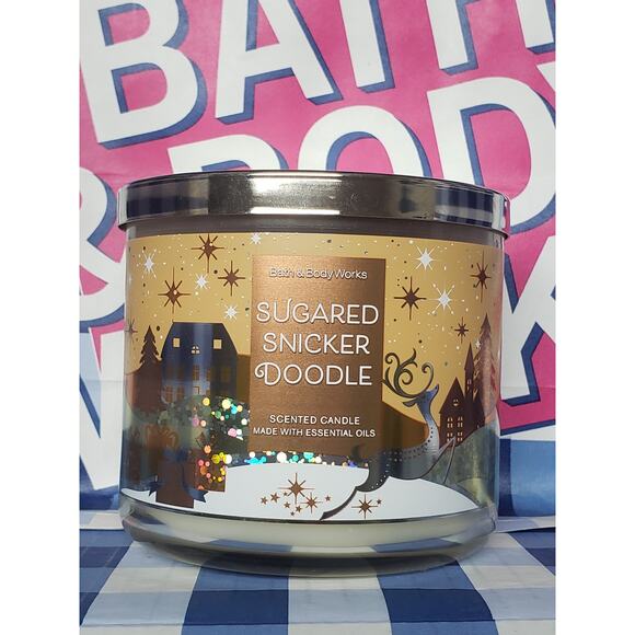 BBW Sugared Snickerdoodle Large 3 Wick Candle Holiday Home Fragrance Decor - Picture 1 of 2